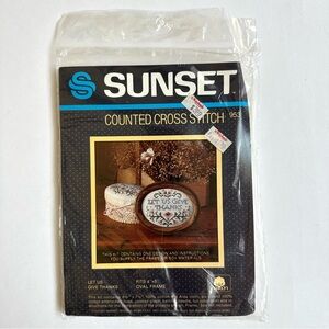 Sunset Vintage Counted Cross Stitch Let Us Give Thanks 953 NWT